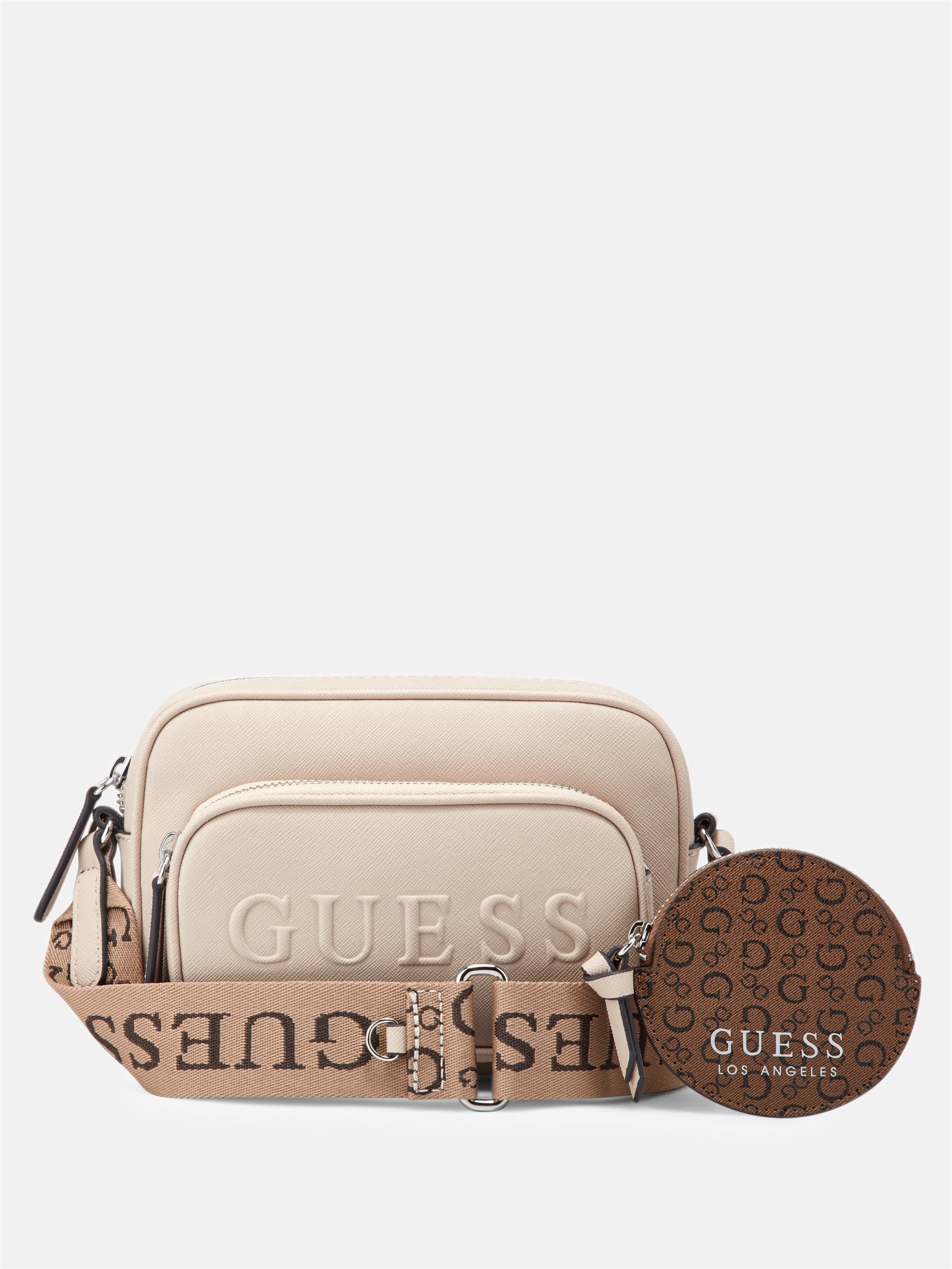 

Сумка Lya Mini с двойной молнией через плечо Guess Factory, цвет stone