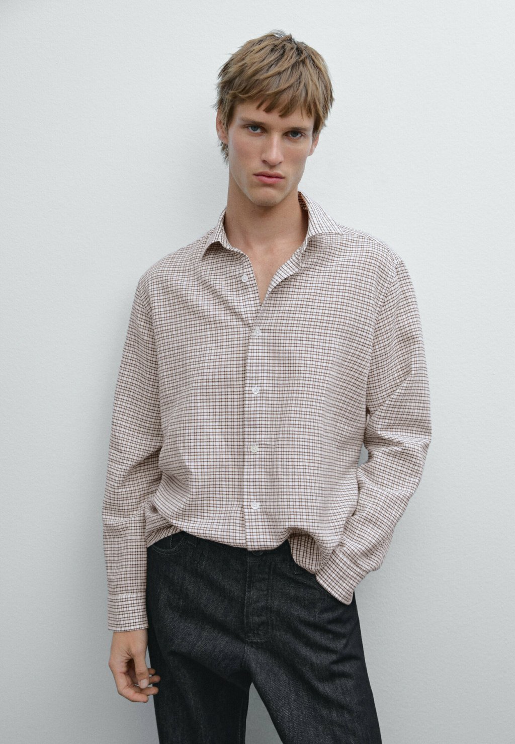 

Рубашка REGULAR FIT CHECK Massimo Dutti, бургундия