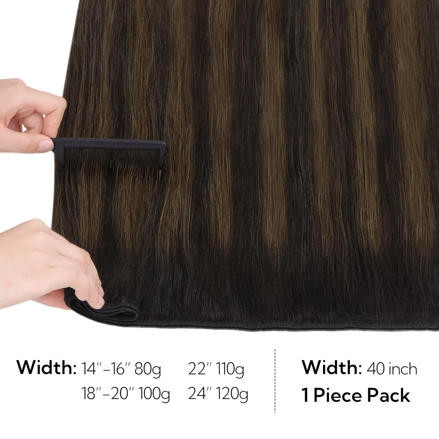 Накладные волосы на трессах Remy от Hotbanana Hotbanana, #2/6/2 Balayage Dark Brown To Chestnut Brown — фото 2