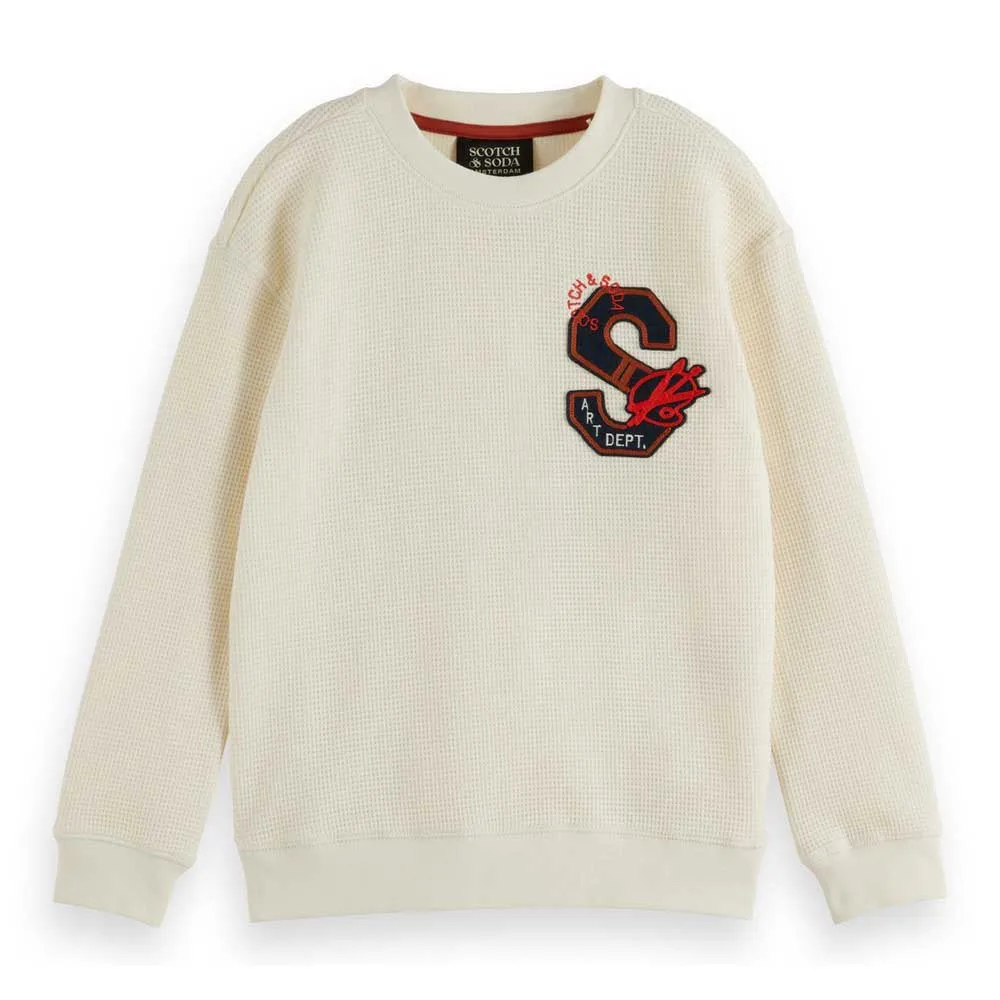 

Толстовка Scotch & Soda Relaxed Fit Waffle, бежевый