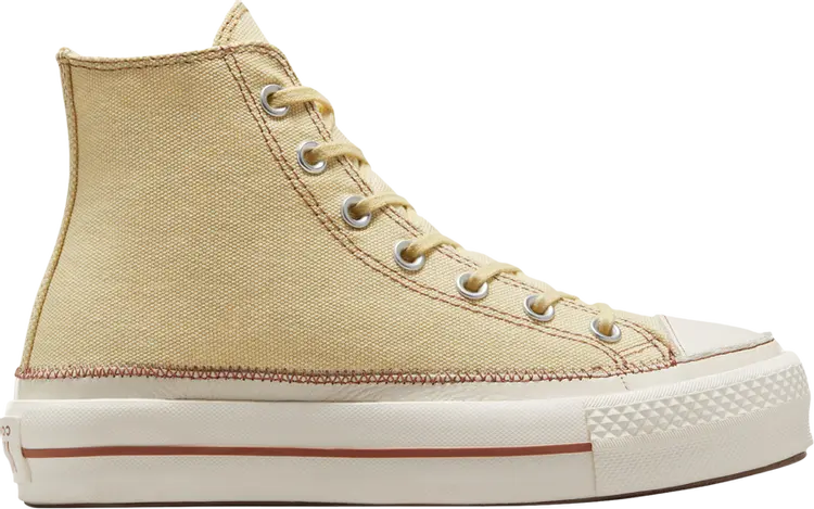 Кроссовки Wmns Chuck Taylor All Star Lift Platform High 'Contrast Stitching - Open Sesame', кремовый