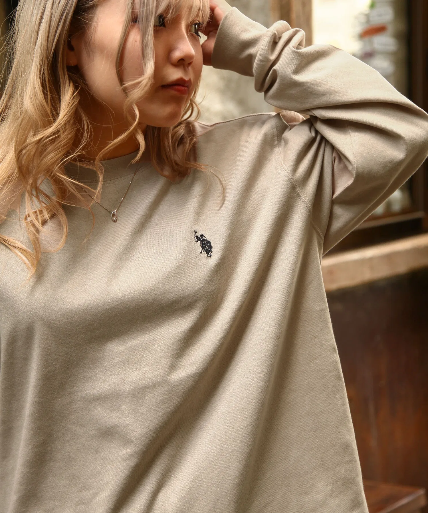 Унисекс футболка с логотипом U.S. POLO ASSN. Овсяный — фото 4