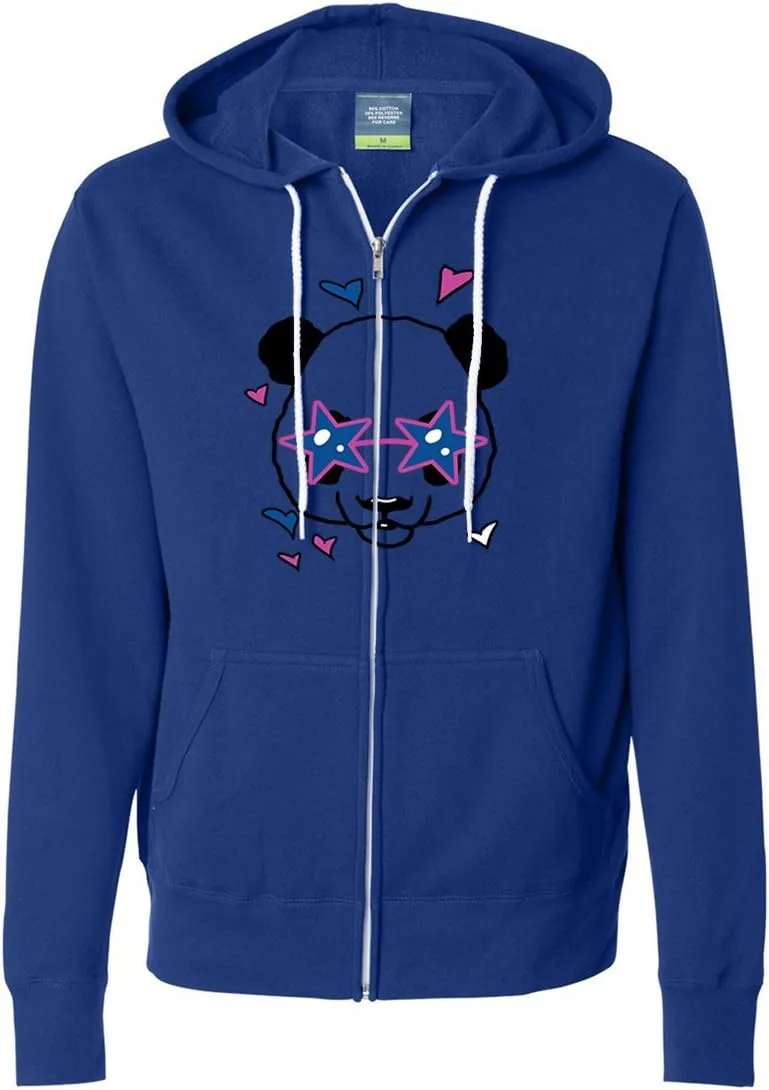 

Толстовка с капюшоном на молнии Dolphin Shirt Co Cute Panda Star Glasses