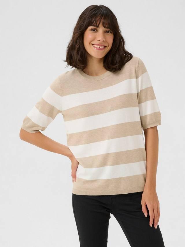 

Lizza полосатый трикотаж KAFFE, Beige/White
