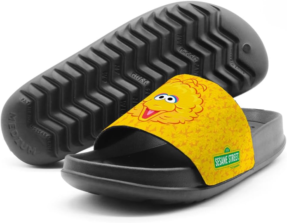 Сандалии-шлепанцы Popfunk Sesame Street Big Bird Face унисекс для взрослых, официально лицензированы Hypd Slydr Switch, черный — фото 4