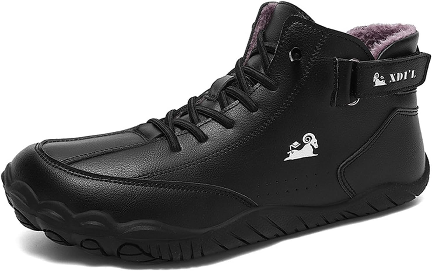 

Мужские зимние ботинки EGGDK с широким носком, обувь-босоножки, утепленные мехом, подошва drop zero, водонепроницаемые, противоскользящие, для ходьбы по снегу в холодную погоду, удобные зимние ботинки-кроссовки, черный