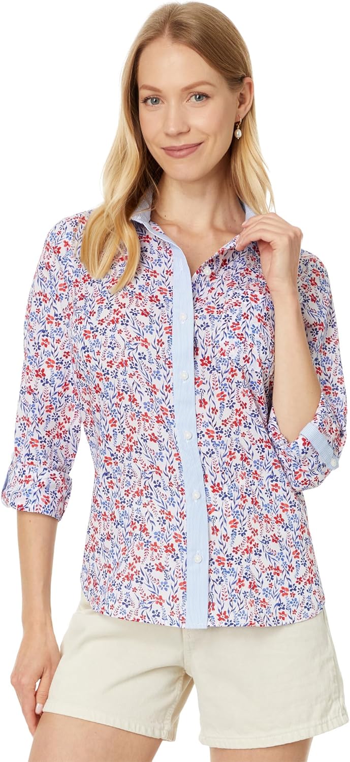 

Женская рубашка на пуговицах с цветочным принтом Tommy Hilfiger, Bright White/Scarlet