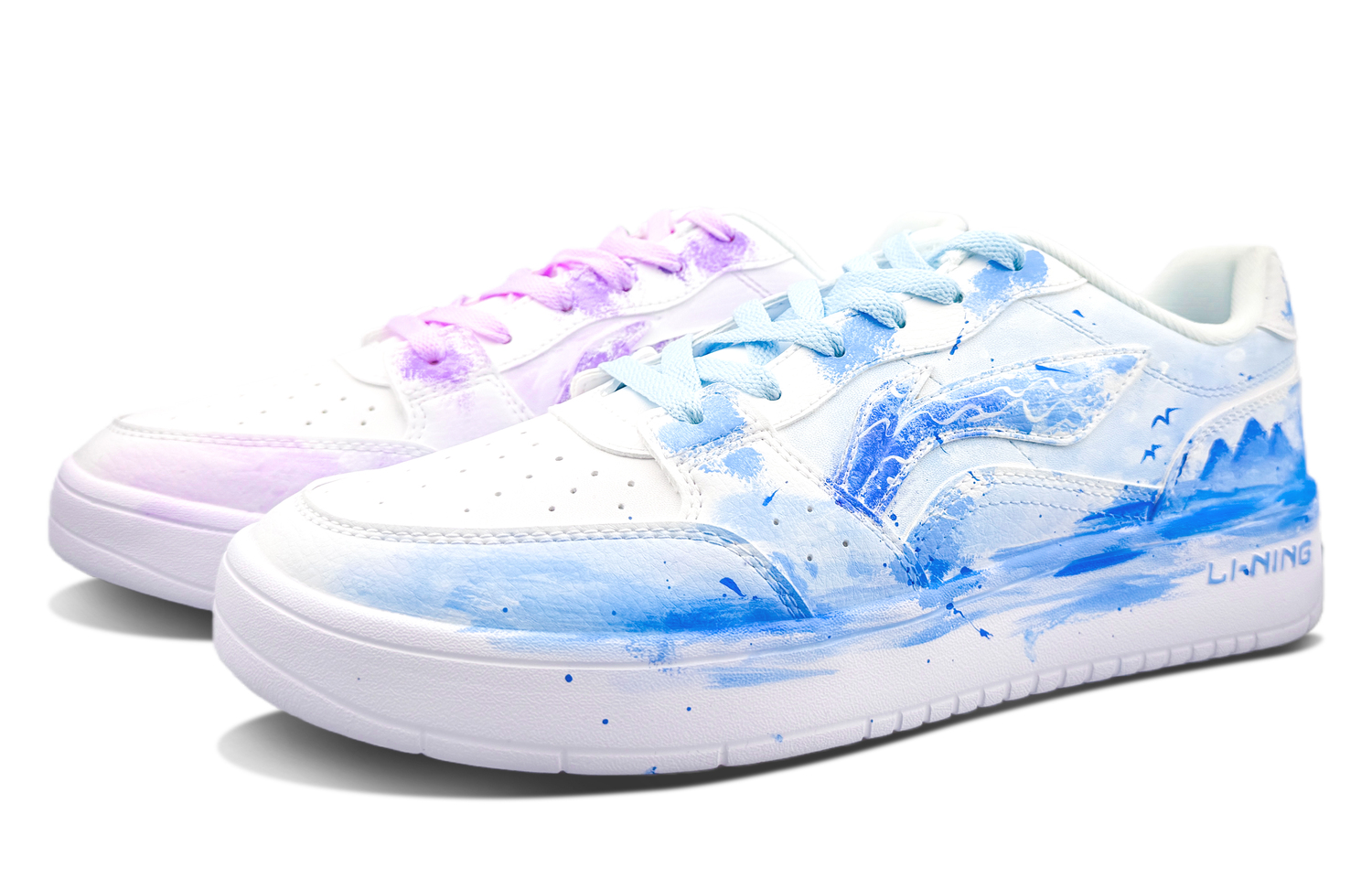 

Acer Truncatum нескользящие амортизирующие износостойкие низкие кроссовки для скейтбординга мужские LINING, синий фиолетовый Mismatched