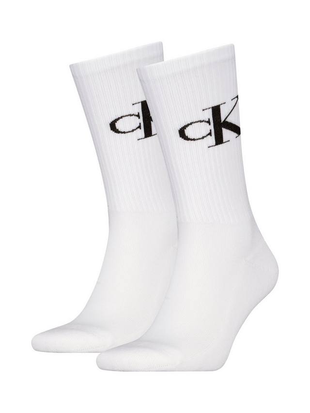 

Монограммные носки-гольфы Calvin Klein, Pack of 2, White