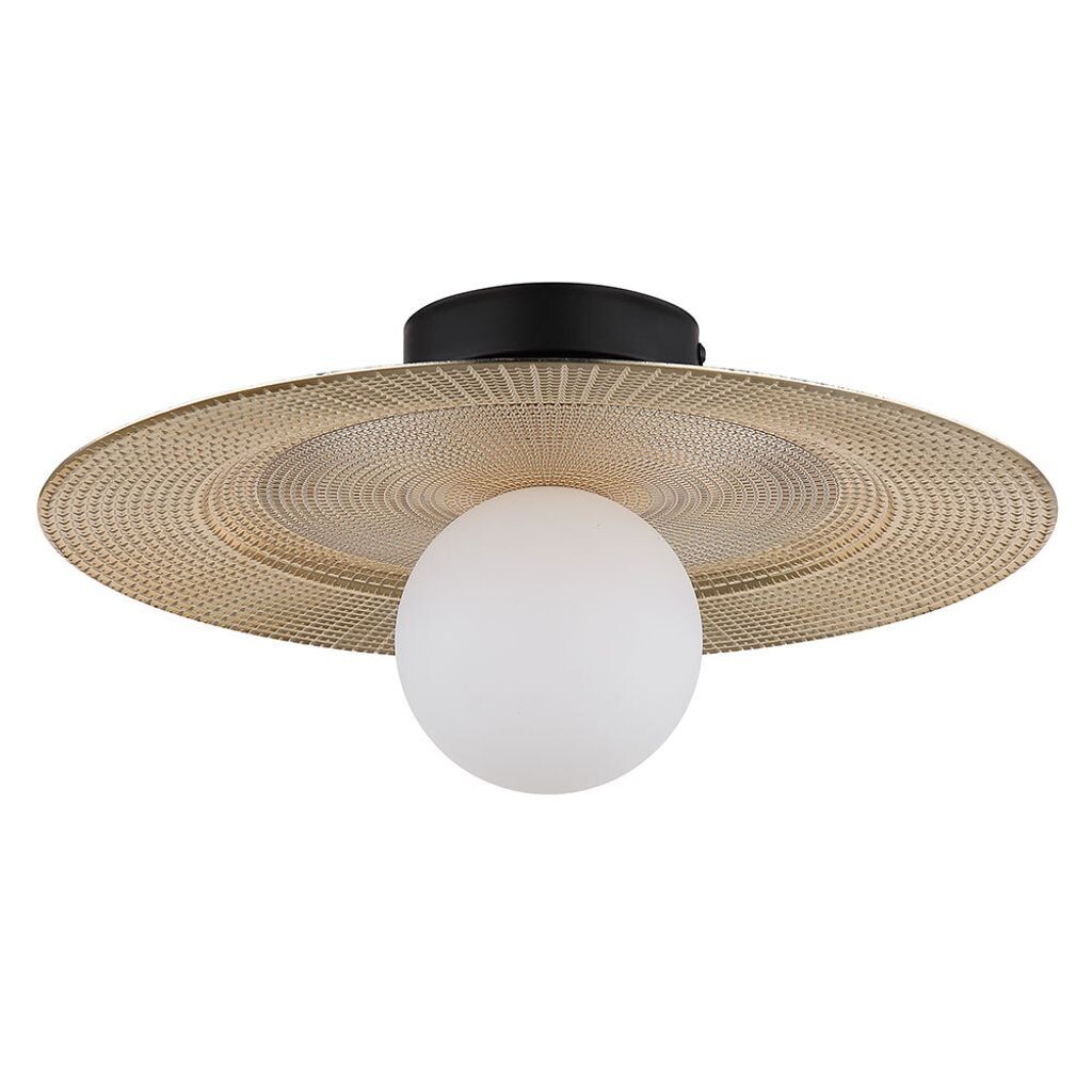 

Потолочный светильник, золотой металл, белый пластик, В 15 см. Globo Lighting