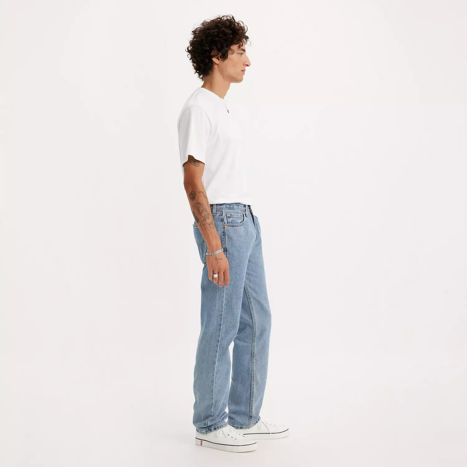 Джинсы Levi's 505 Regular, голубой с легким эффектом потертости — фото 4
