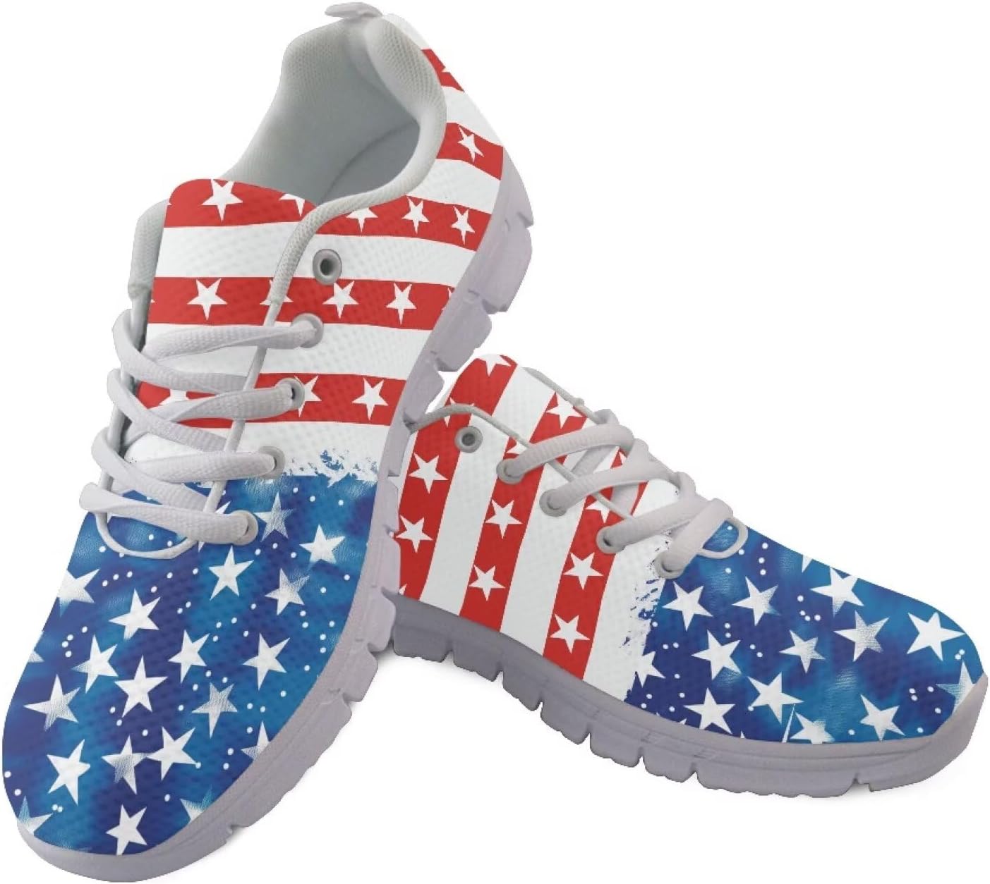 

Кроссовки и обувь для прогулок унисекс GIFTPUZZ, спортивная обувь для женщин и мужчин, для вечеринки в честь Дня независимости, размеры 39-48, Stars and Stripes