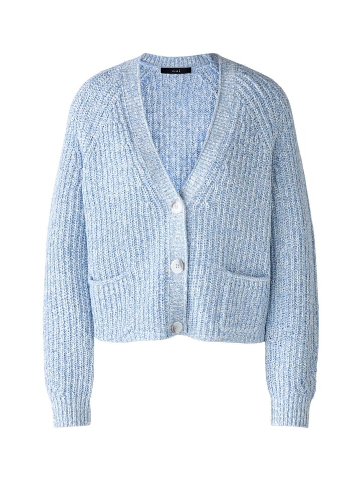 

Кардиган Oui Strickjacke LAFONYA Baumwollmischung, цвет lt blue white