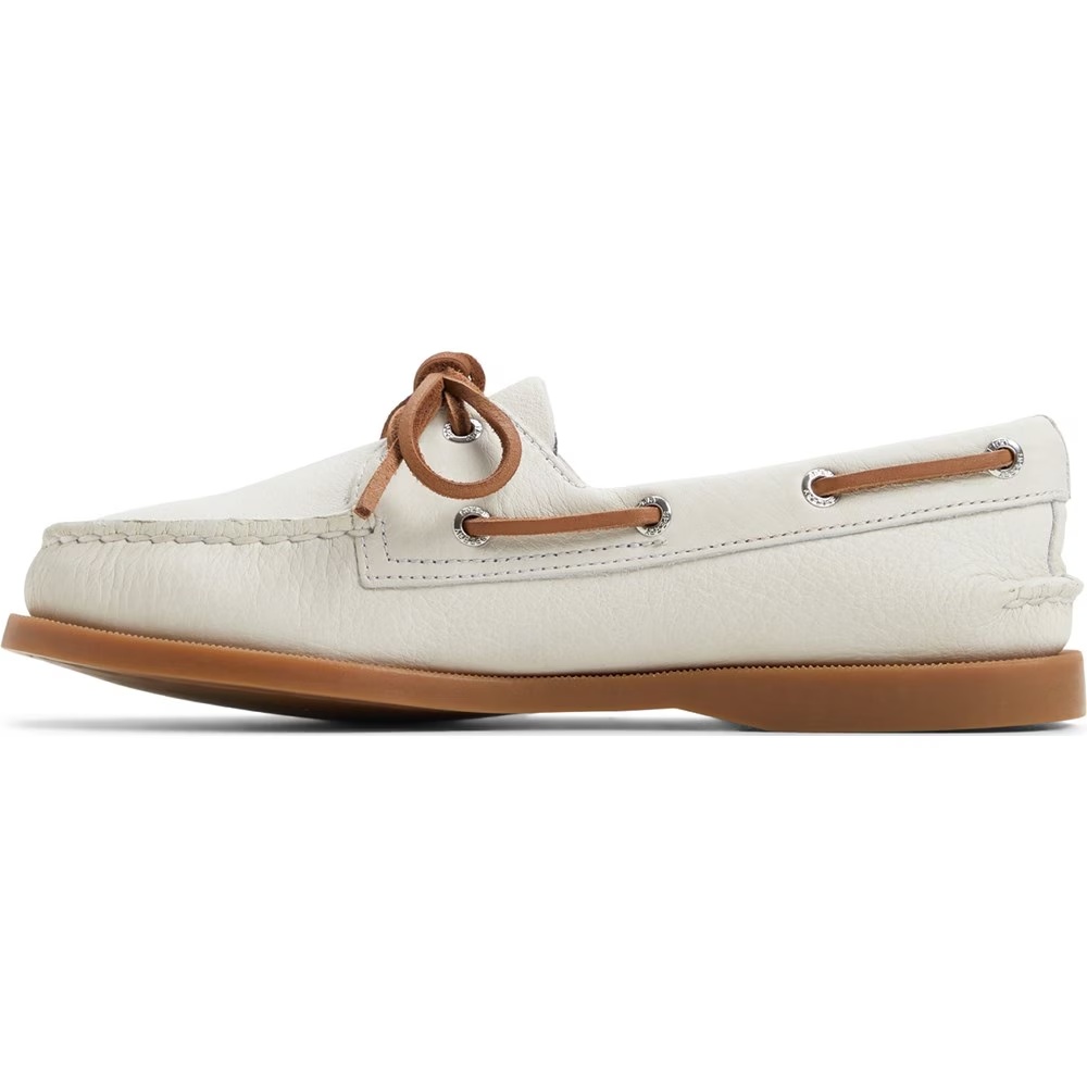 Подлинные оригинальные кожаные туфли-лодочки с двумя люверсами Sperry, белый — фото 3