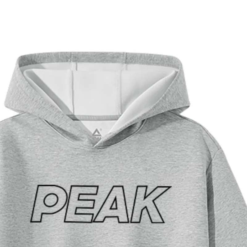 Детская толстовка с капюшоном PEAK Light Heather Gray/PK Black — фото 4