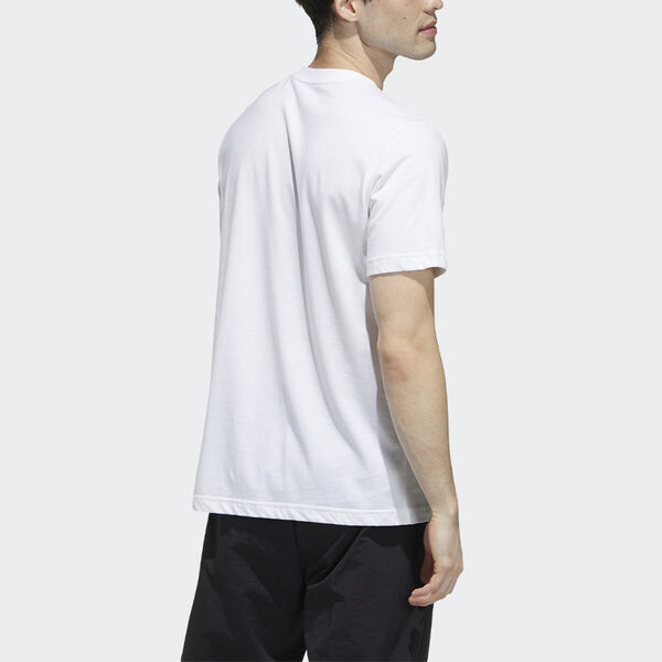 Футболка Men's adidas neo Logo Alphabet Printing Sports Short Sleeve White T-Shirt, мультиколор — фото 3