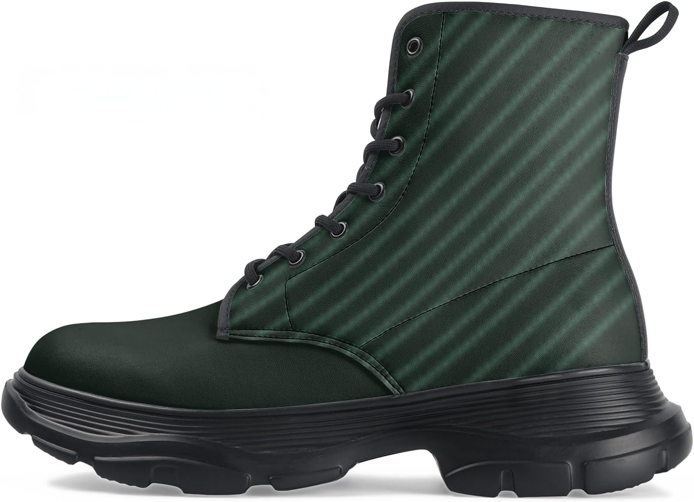 

Кожаные ботинки с текстурой, мужские ботинки в военном стиле из искусственной кожи, городская обувь с едва заметным полосатым узором Generic, темно-зеленый