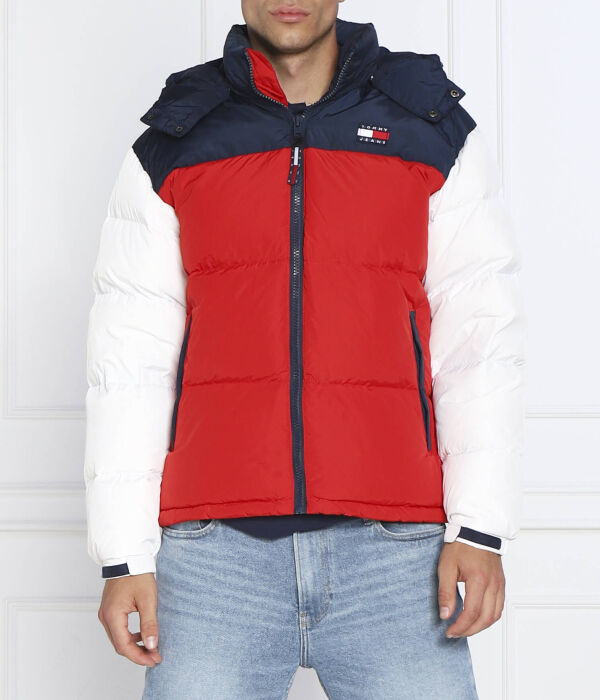 

Пуховик мужской Tommy Jeans с капюшоном, красный/синий/белый