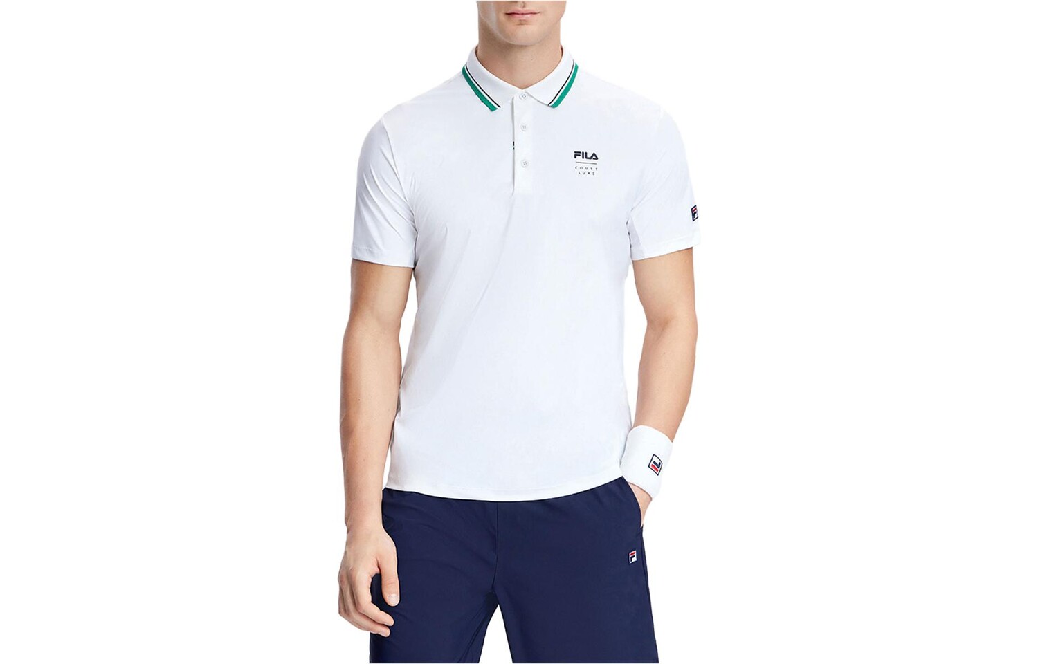 

Рубашка поло мужская белая Fila, цвет Jade White