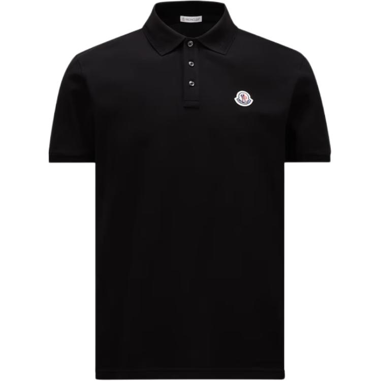 

Поло с коротким рукавом и нашивкой-логотипом Moncler, черный