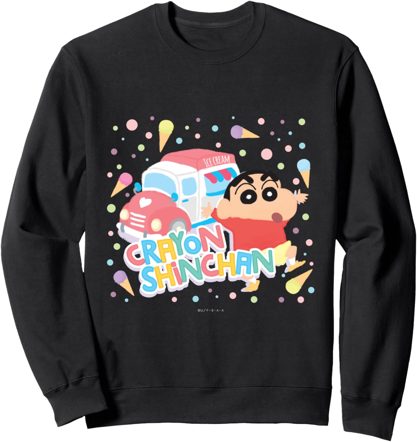

Фургончик с мороженым Каракуй Шин-чан Толстовка с надписью Каракуй Crayon Shinchan, черный
