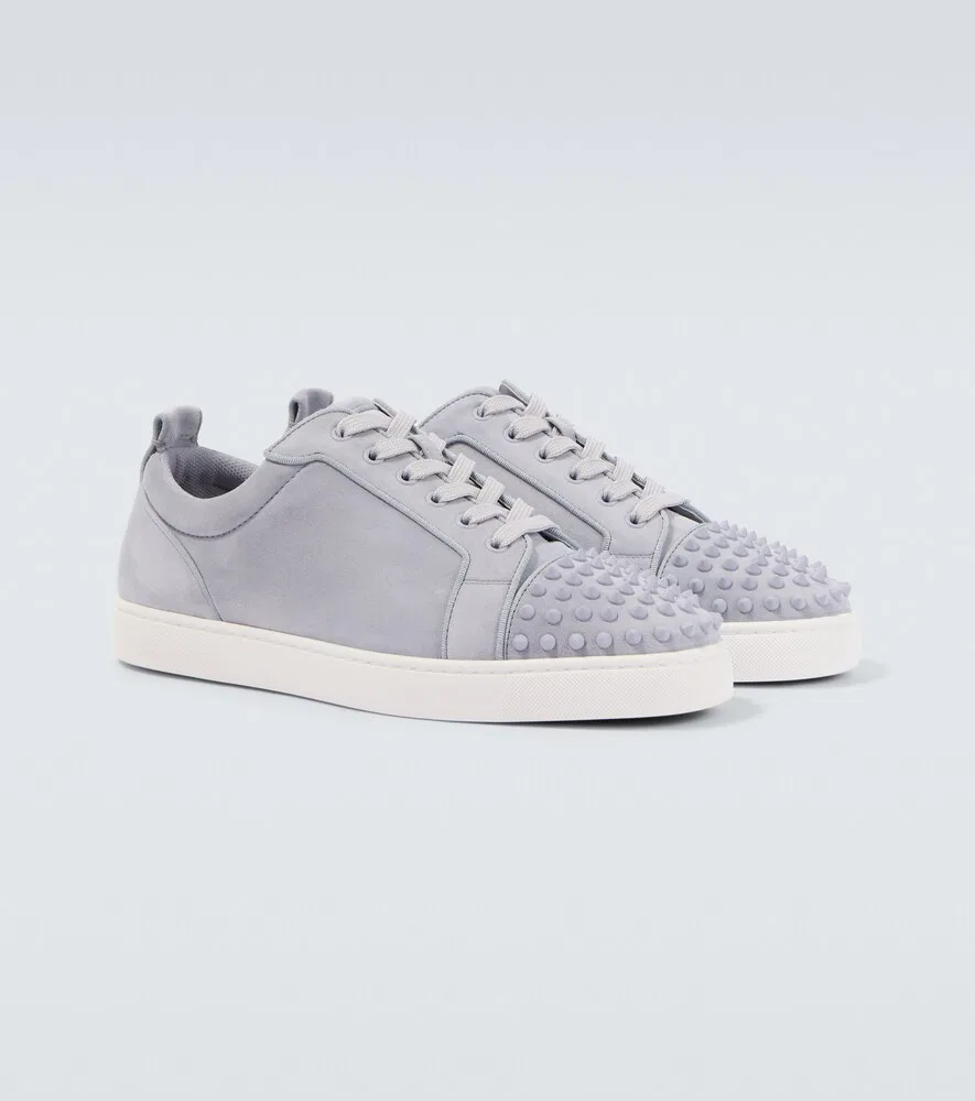 Замшевые кроссовки Louis Junior Spikes Christian Louboutin, серый