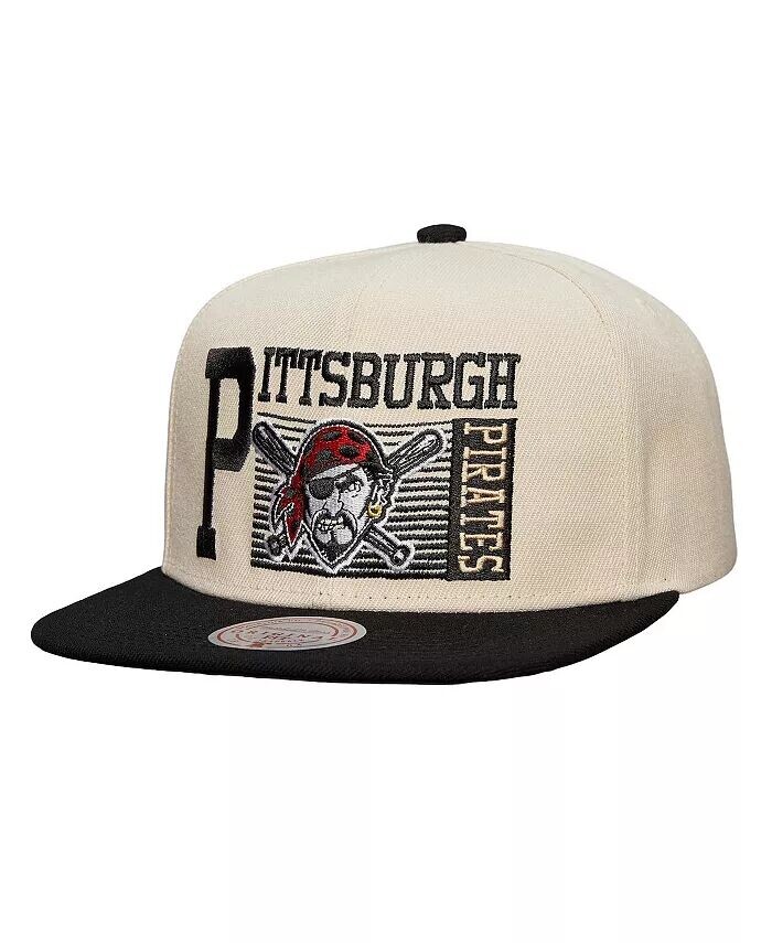 

Мужская кремовая кепка Pittsburgh Pirates Cooperstown Collection Speed ​​Zone Snapback Mitchell & Ness, слоновая кость/кремовый