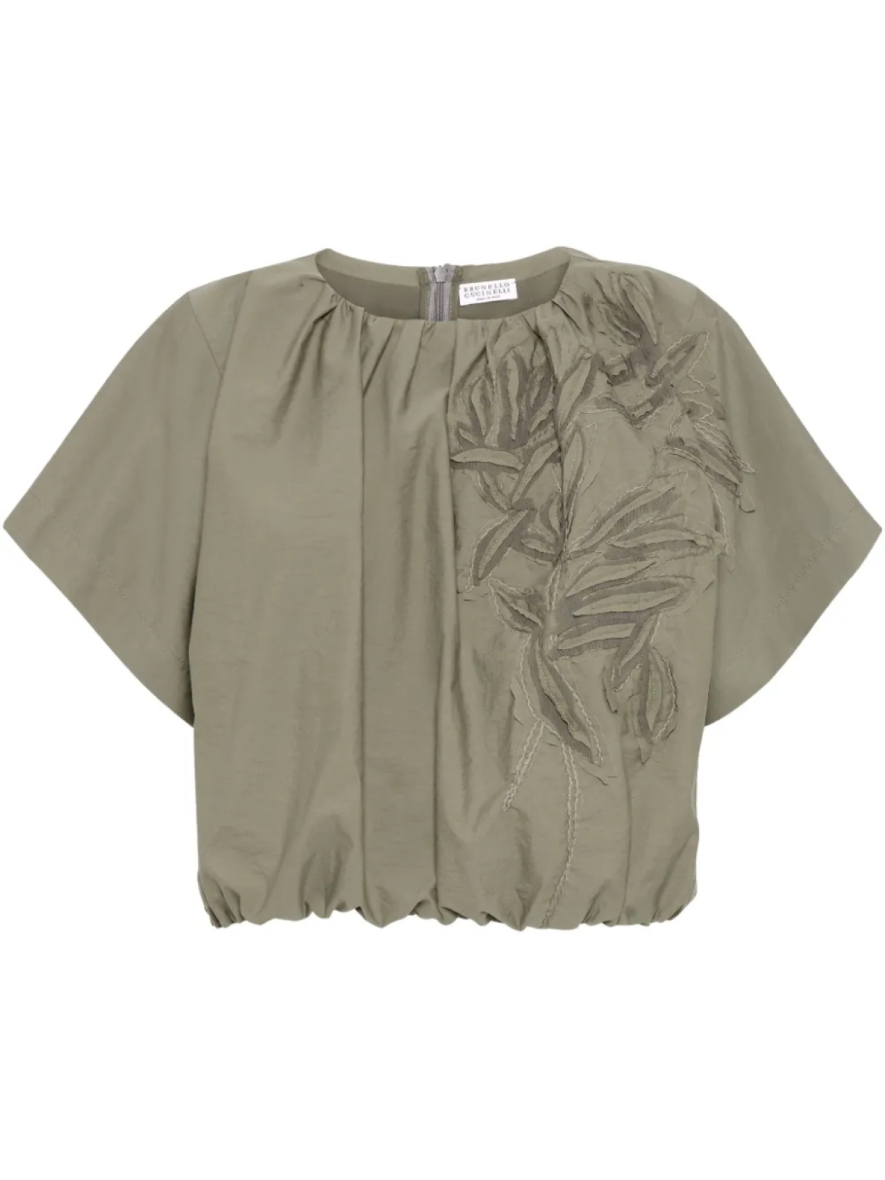 

Brunello Cucinelli блузка с аппликацией Herbarium, зеленый