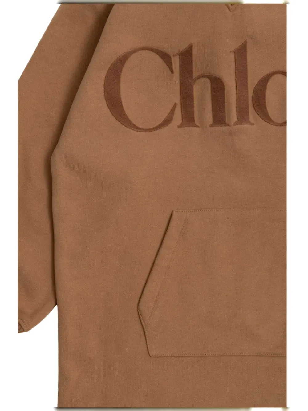 Платье-худи с логотипом Chloé Kids, коричневый — фото 4