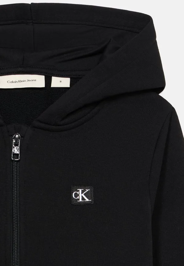 Худи на молнии с мини-значком, унисекс, на молнии. Calvin Klein Jeans, Black — фото 4