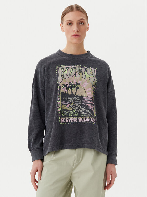 

Свободный крой толстовки ERJKT04276 Roxy, серый