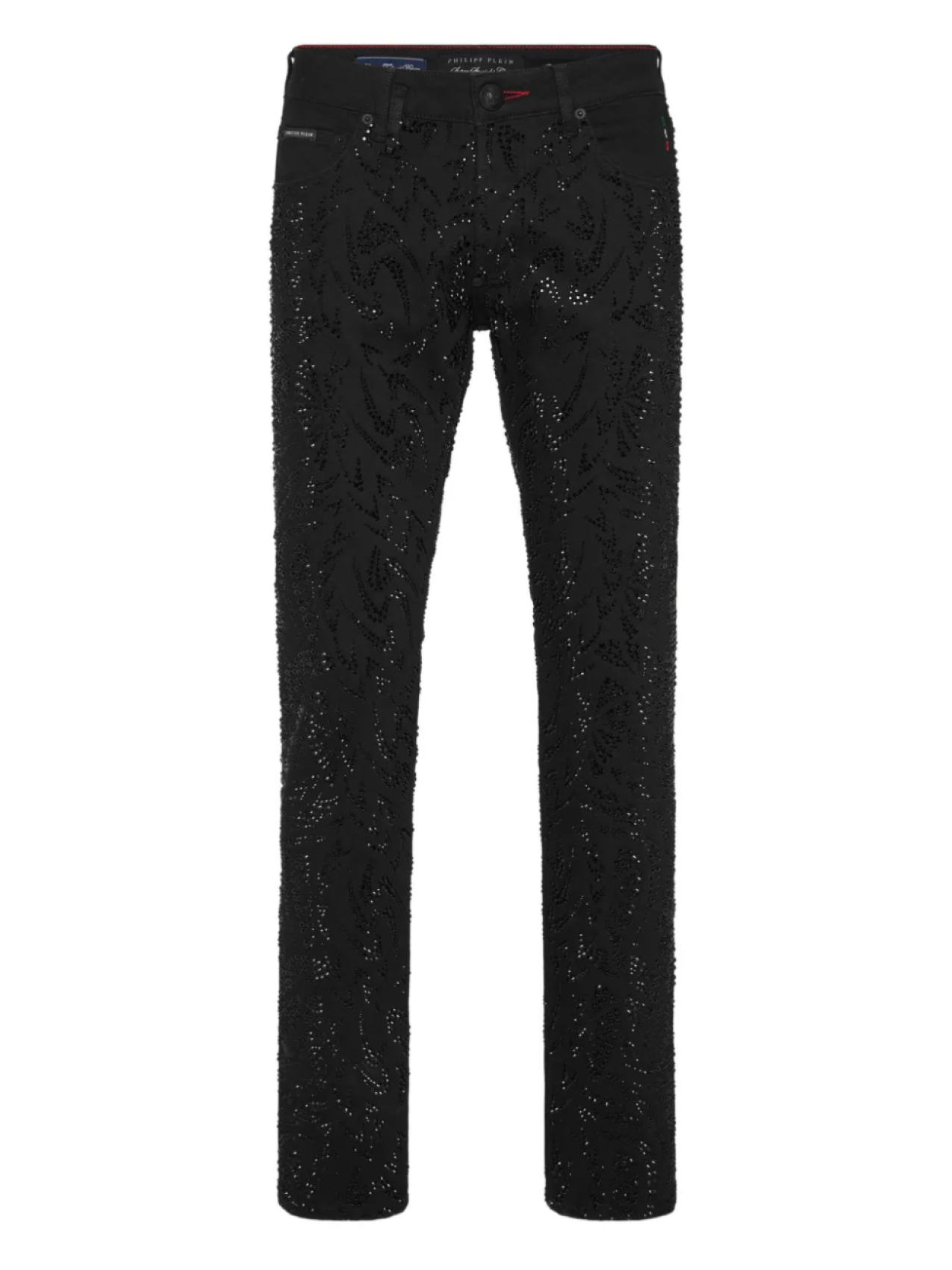 

Джинсы Philipp Plein Super Straight Cut Tribal Strass, черный