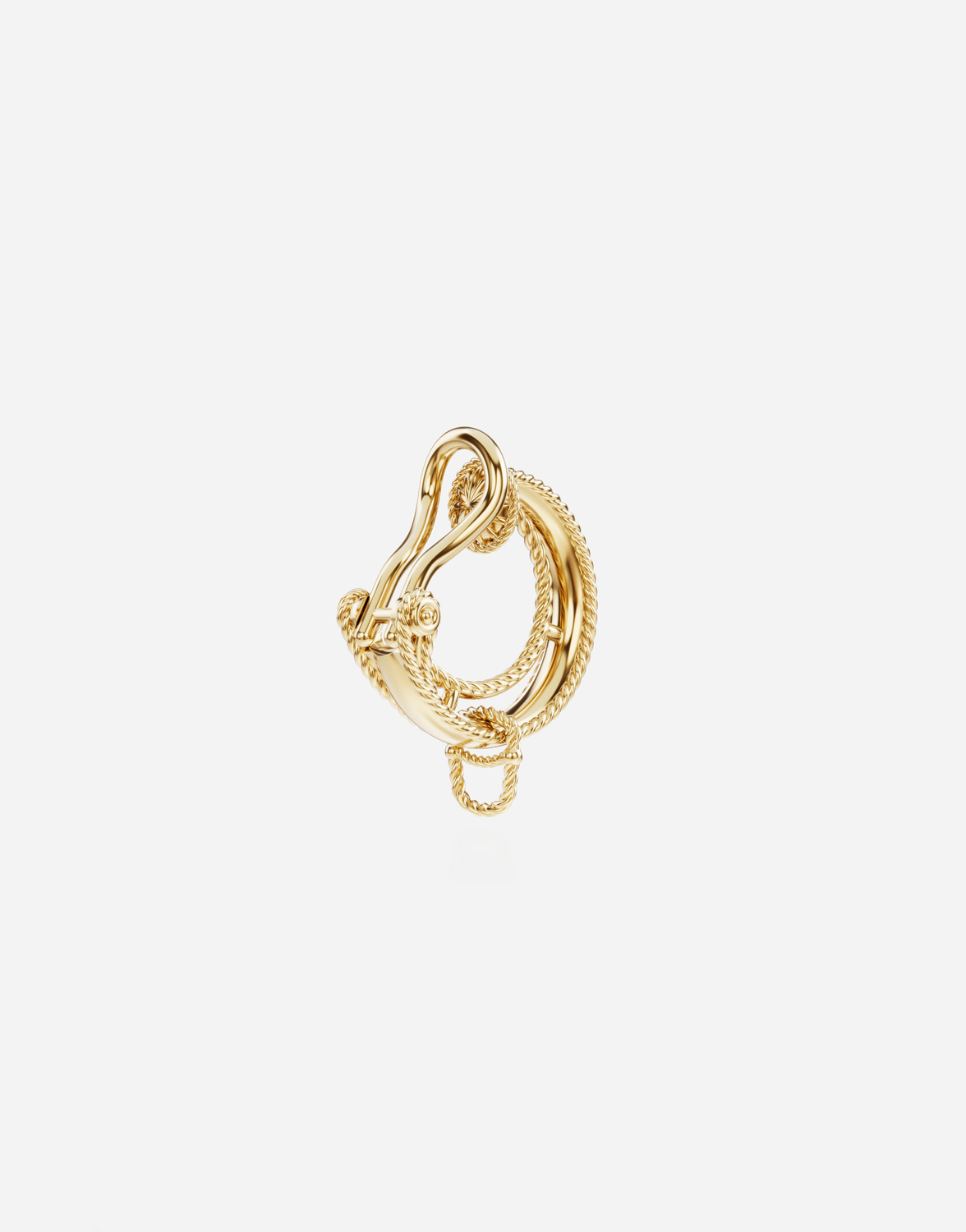 Серьга-клипса с надписью, 18-каратное желтое золото Dolce & Gabbana, золото — фото 2