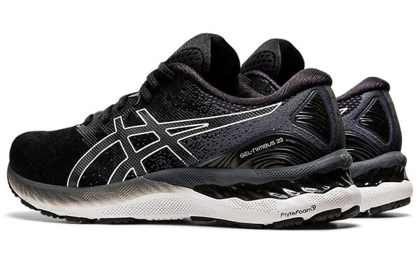 Кроссовки гель нимбус 23 2е широкие Asics, черный — фото 4