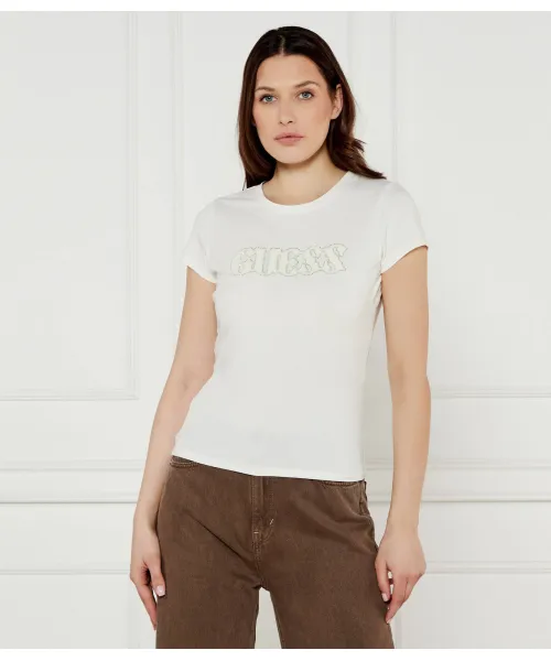 

Футболка с принтом «Конский волос» Regular fit Guess Jeans, бежевый