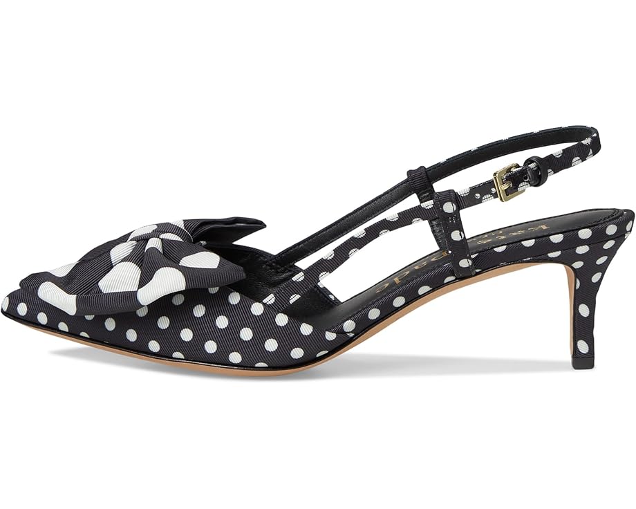 Туфли Kate Spade New York Rue Slingback Mid Heel, цвет Black/Cream — фото 4