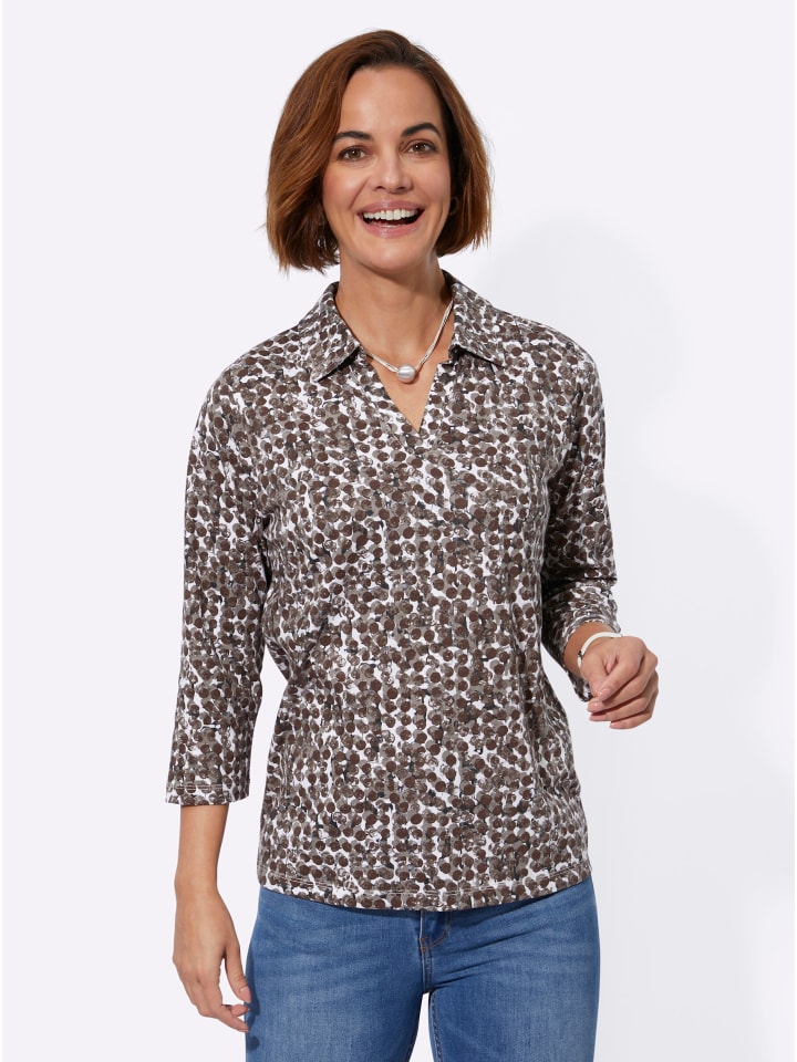 

Рубашка поло с принтом цвета серо-бежевого WITT WEIDEN