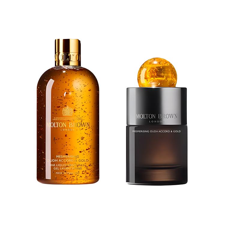 

Molton Brown Набор парфюмированного геля для душа agarwood gold foil, туалетная вода edp с ароматом корицы и мирры, 100мл+300мл