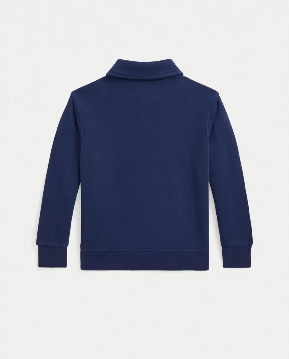 Унисекс-худи из хлопка с воротником Polo Ralph Lauren, темно-синий — фото 2