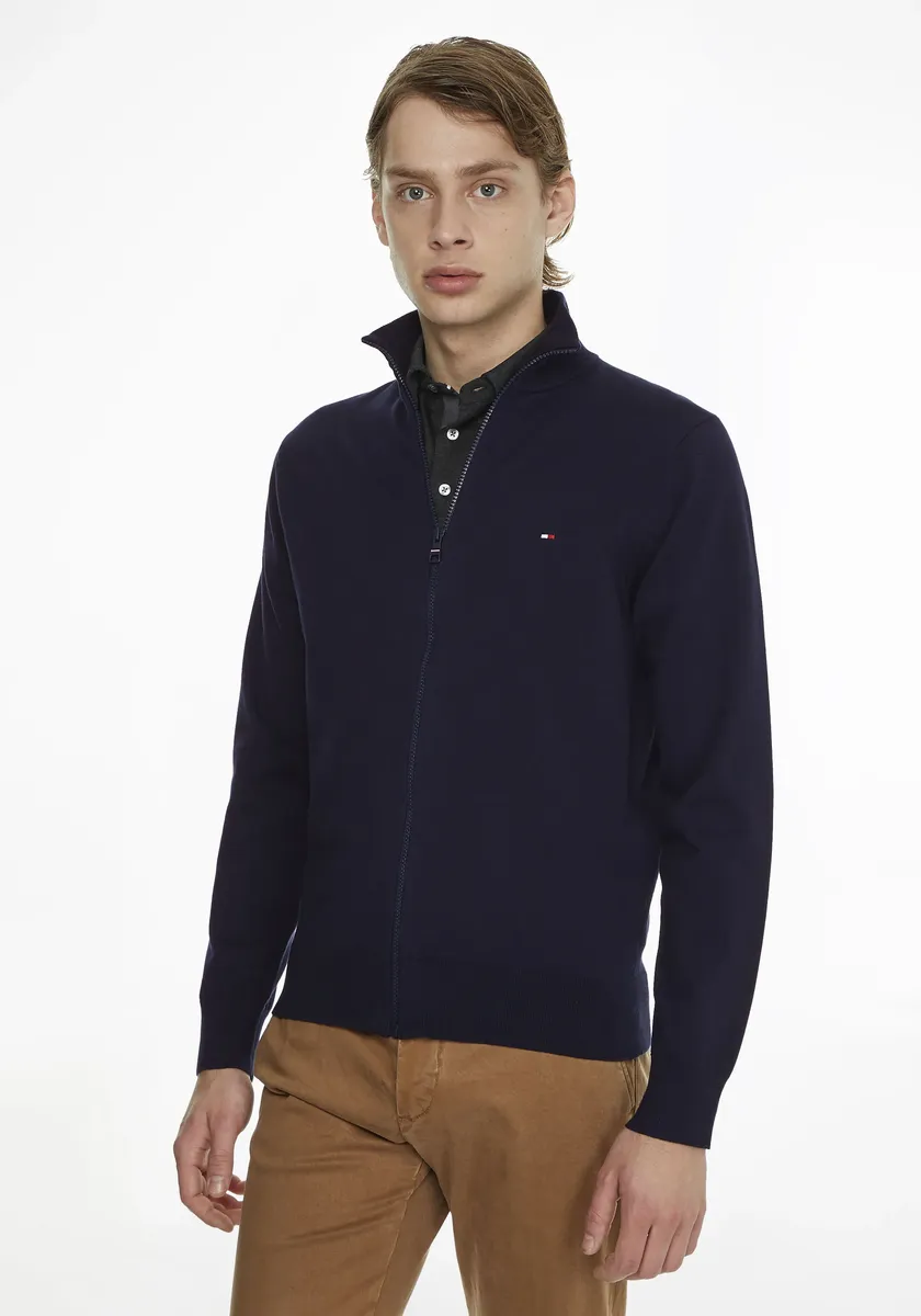 

Кардиган Tommy Hilfiger "1985 ZIP THROUGH" с ребристыми манжетами, черный