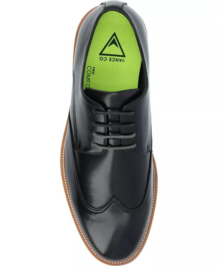 Мужские туфли дерби Evander Tru Comfort из пеноматериала с крылышками на шнуровке Vance Co., черный — фото 4