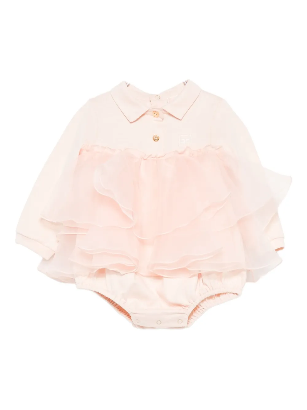

Боди с многослойными оборками Elisabetta Franchi La Mia Bambina, розовый