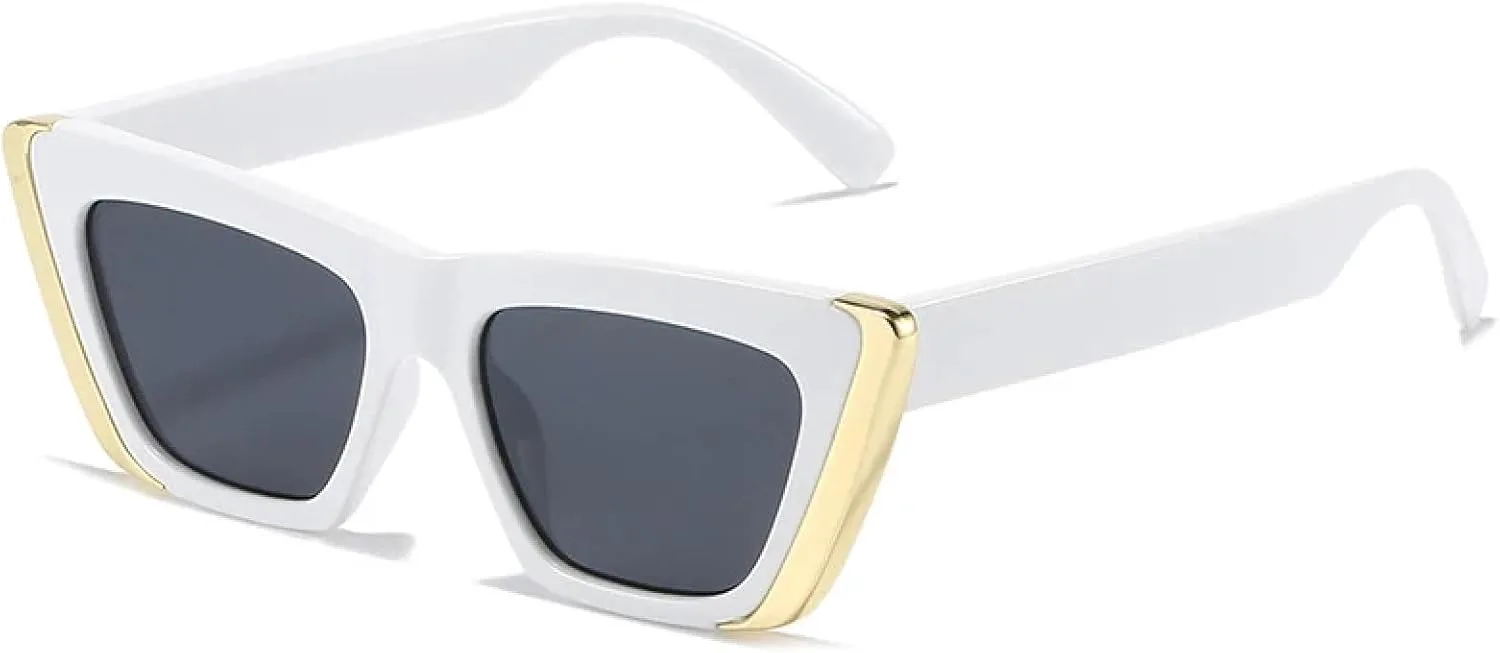 

Модные солнцезащитные очки для женщин, градиентные солнцезащитные очки UV400, ретро-очки для мужчин, контрастные солнцезащитные очки TOIPASTN, White Grey