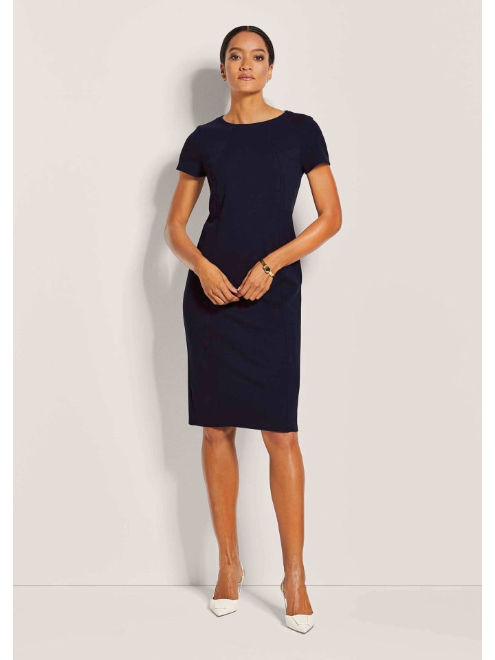 

MADELEINE Коктейльное платье с круглым вырезом темно-синего цвета