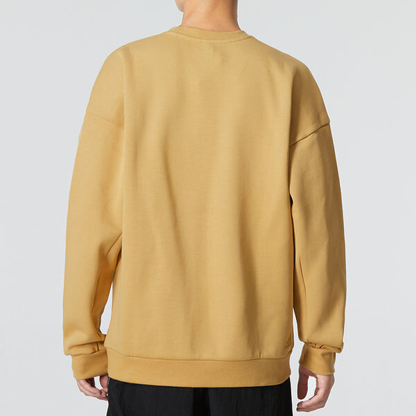 Толстовка Men's adidas Th Mh Crew Sports Solid Color Casual Round Neck Khaki, хаки — фото 4