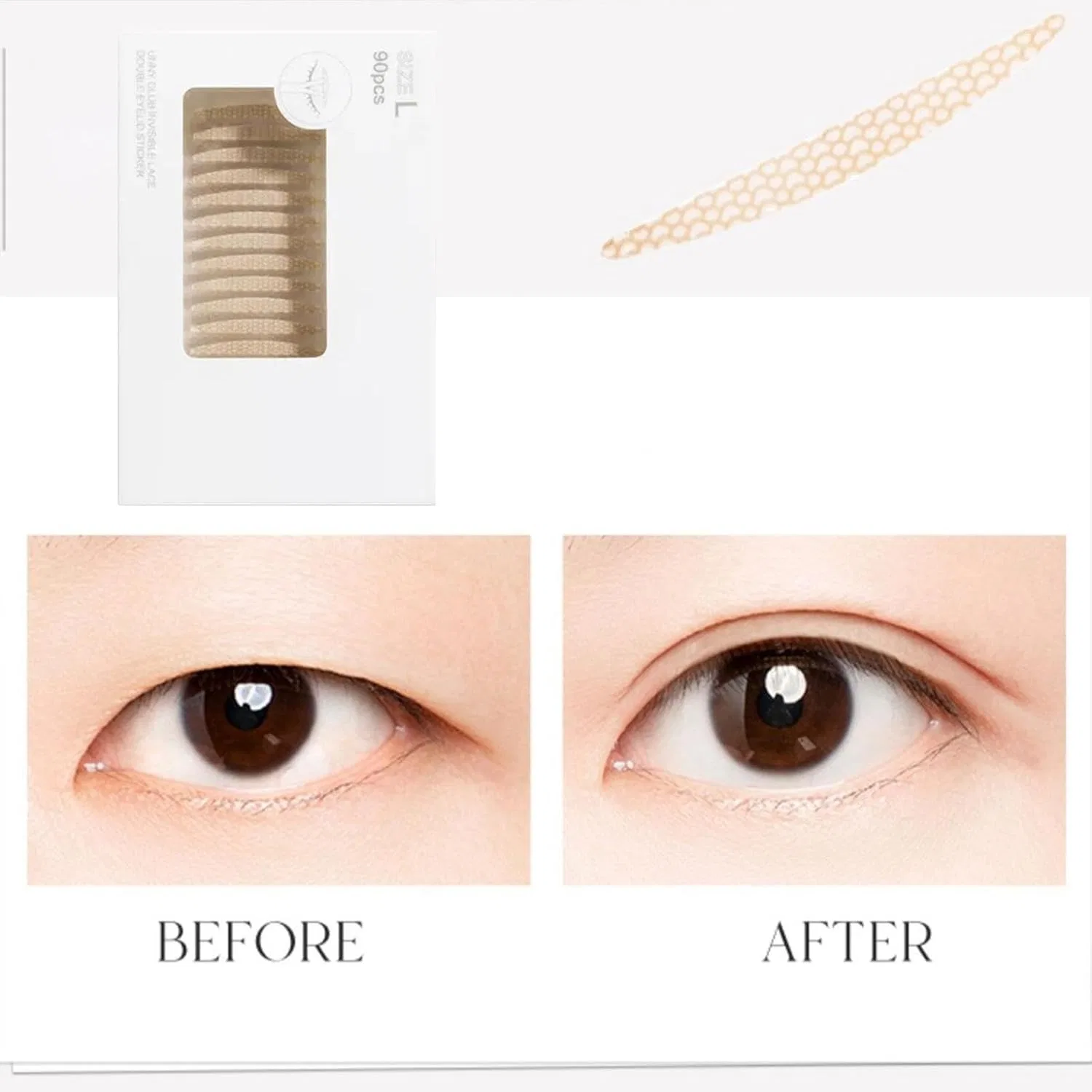 Лента для создания двойного века Mesh Double Eyelid Tape, 90 шт, бесцветная — фото 4