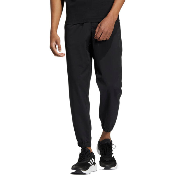 Спортивные штаны Men's adidas Solid Color Brand Logo Elastic Waistband Bundle Feet Sports Pants/Trousers/Joggers Black, черный — фото 2