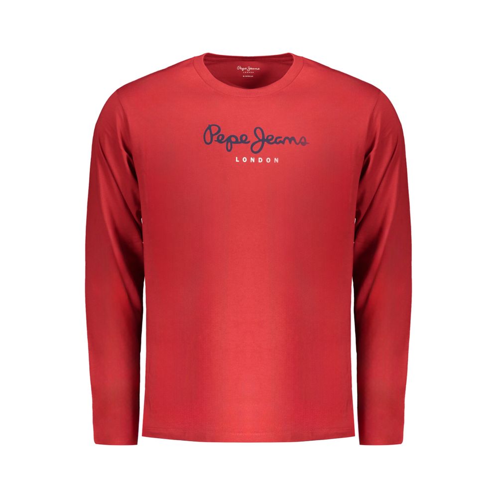 

Красная хлопковая футболка Pepe Jeans
