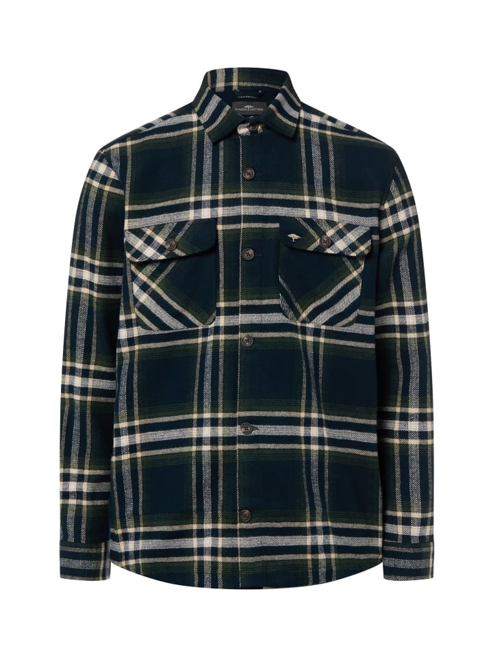 

FYNCH-HATTON Рубашка-куртка оливково-синего цвета