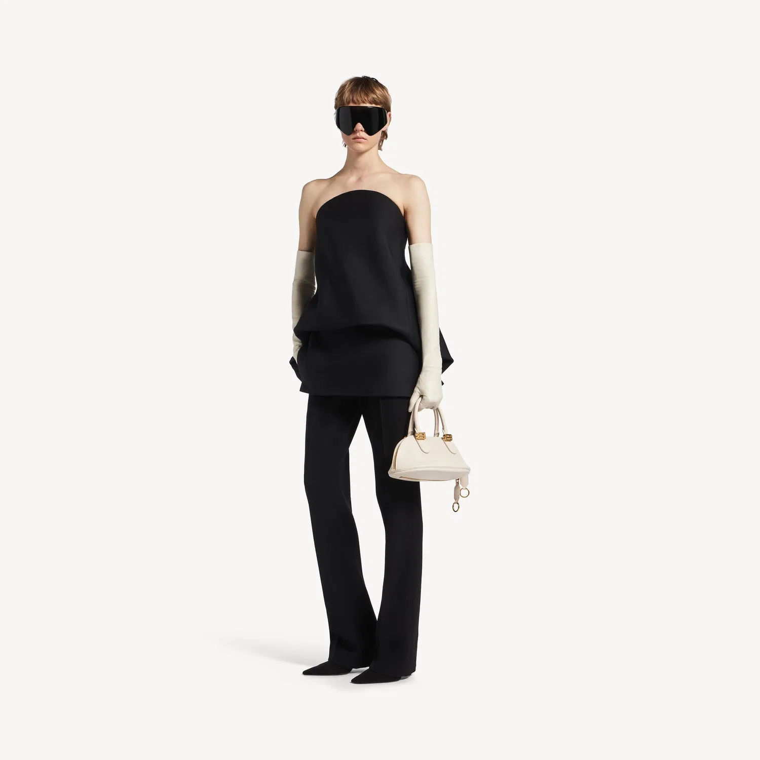 Женское мини-платье-баллон черного цвета BALENCIAGA, черный — фото 2